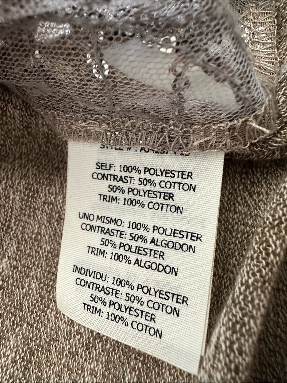 A'Reve Anthropologie taupe/gray sequin & lace cardigan, size large - Picture 13 of 13